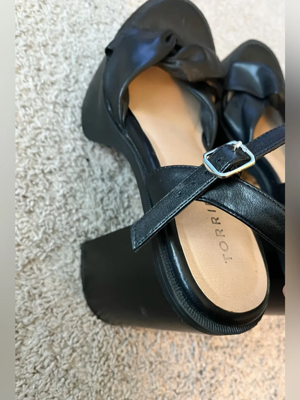 Torrid Black Soft Knot Platform Heels Sandals Size 12WW (Extra Wide Width)